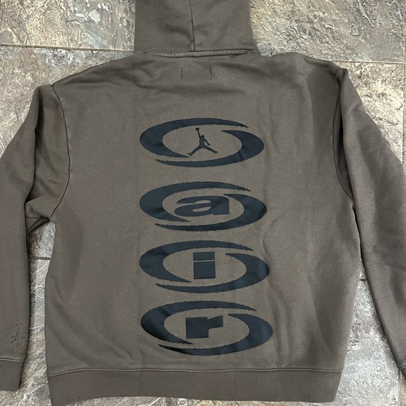 Nike Air Jordan x Cactus Jack Hoodie Palomino Mens Brown Travis Scott Sz S NEW - Picture 3 of 7